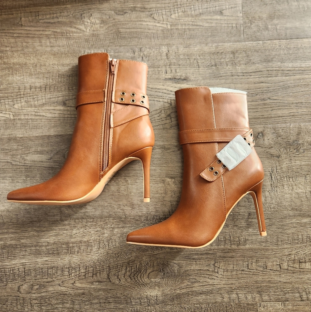Jessa Buckle Booties - Brown